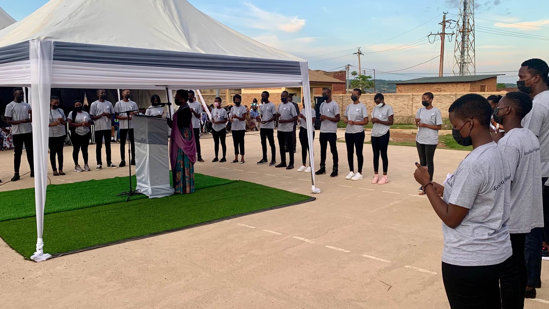 Young people commemorating the 1994 Rwandan Genocide against the Tutsi